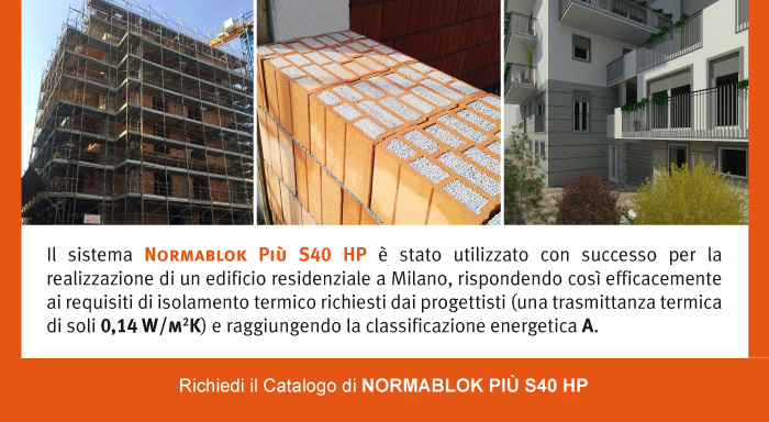 Alte prestazioni isolanti e massima sicurezza sismica per progetti di Classe A. Richiedi il Catalogo di NORMABLOK PIU' S40 HP