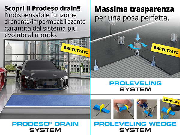 Scopri il Prodeso drain e il Proleveling wedge system!