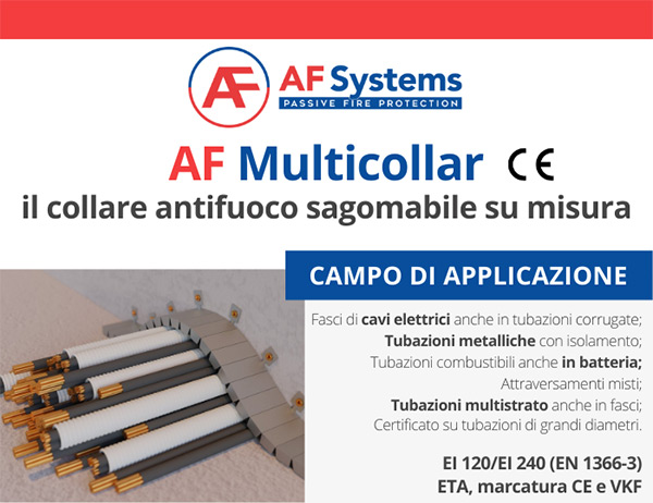 AF Multicollar: il collare antifuoco sagomabile su misura
