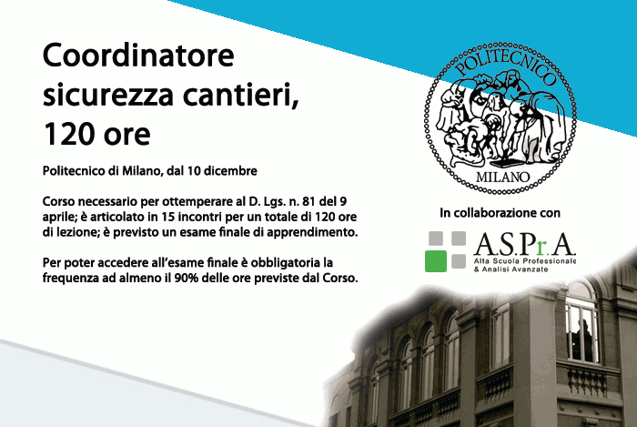 Corsi Sicurezza cantiere al Politecnico di Milano, Energy building manager e Edifici in classe A