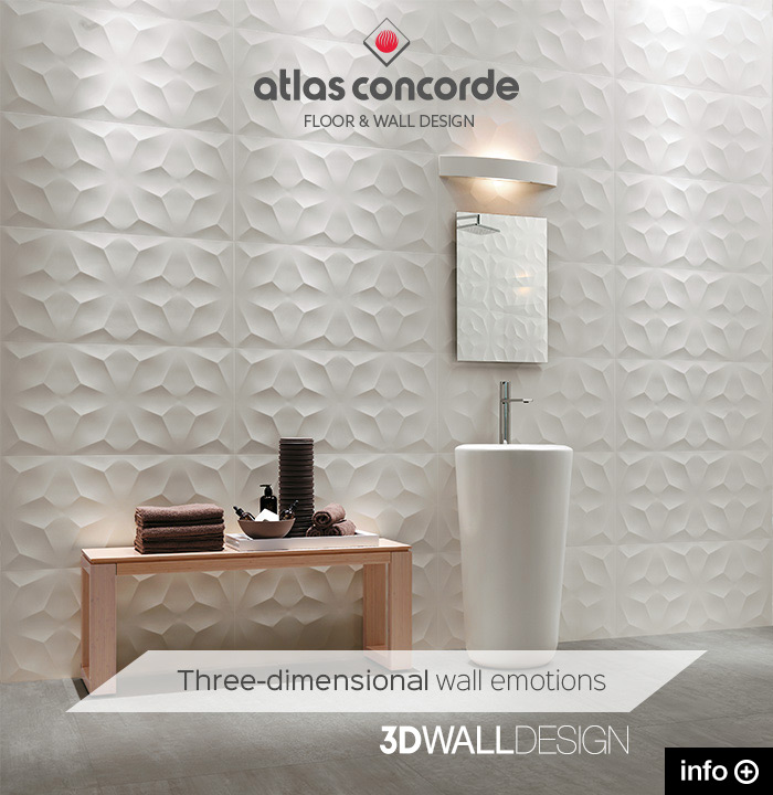 Scenografici rivestimenti tridimensionali: 3D Wall Design by Atlas Concorde