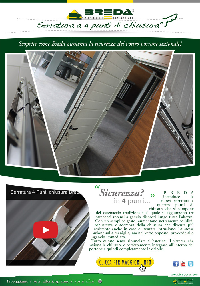 La nuova serratura Breda per un portone sezionale ancora più sicuro