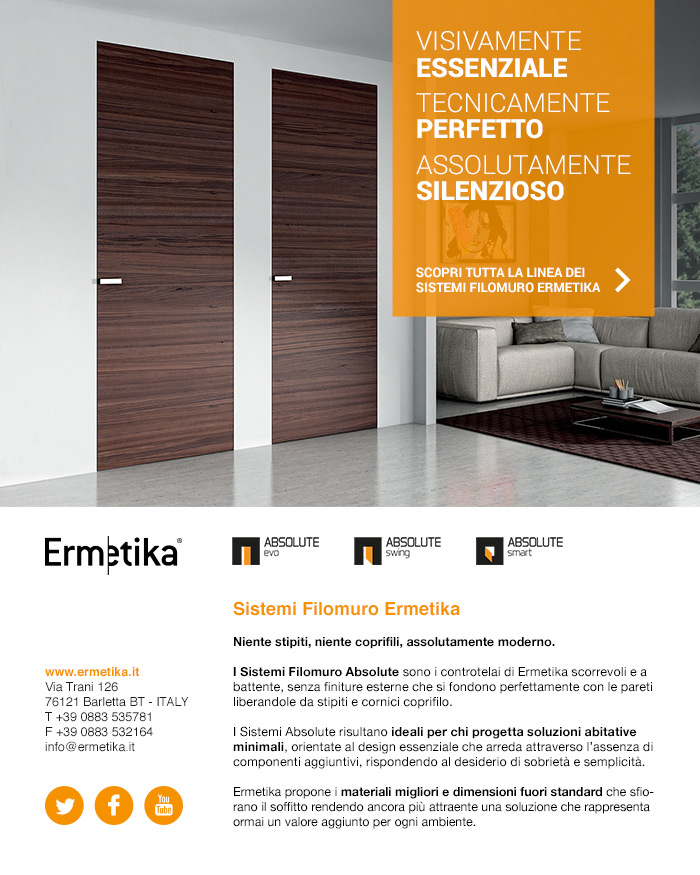 Design essenziale e moderno: i sistemi filomuro Ermetika