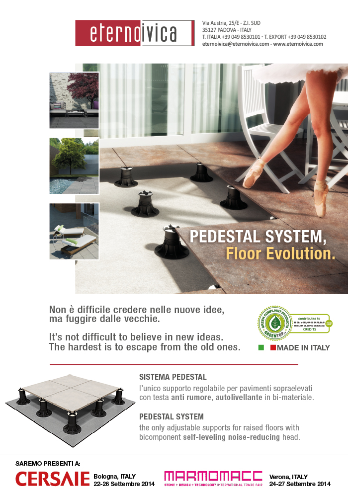 L'originale supporto ETERNO per pavimenti sopraelevati da esterno