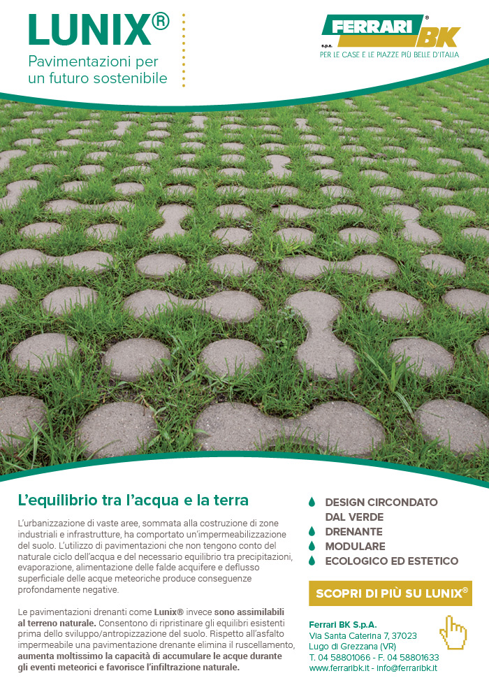 Lunix: la pavimentazione si circonda di verde