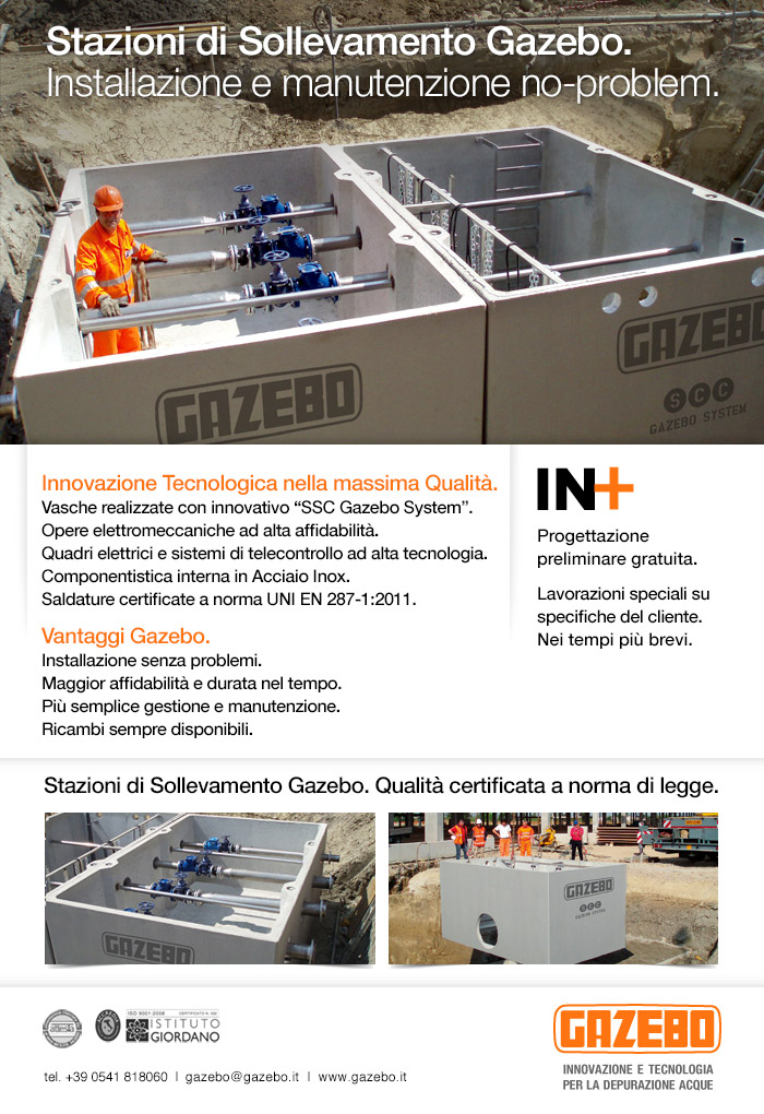 Gazebo. Stazioni di sollevamento con qualità certificata