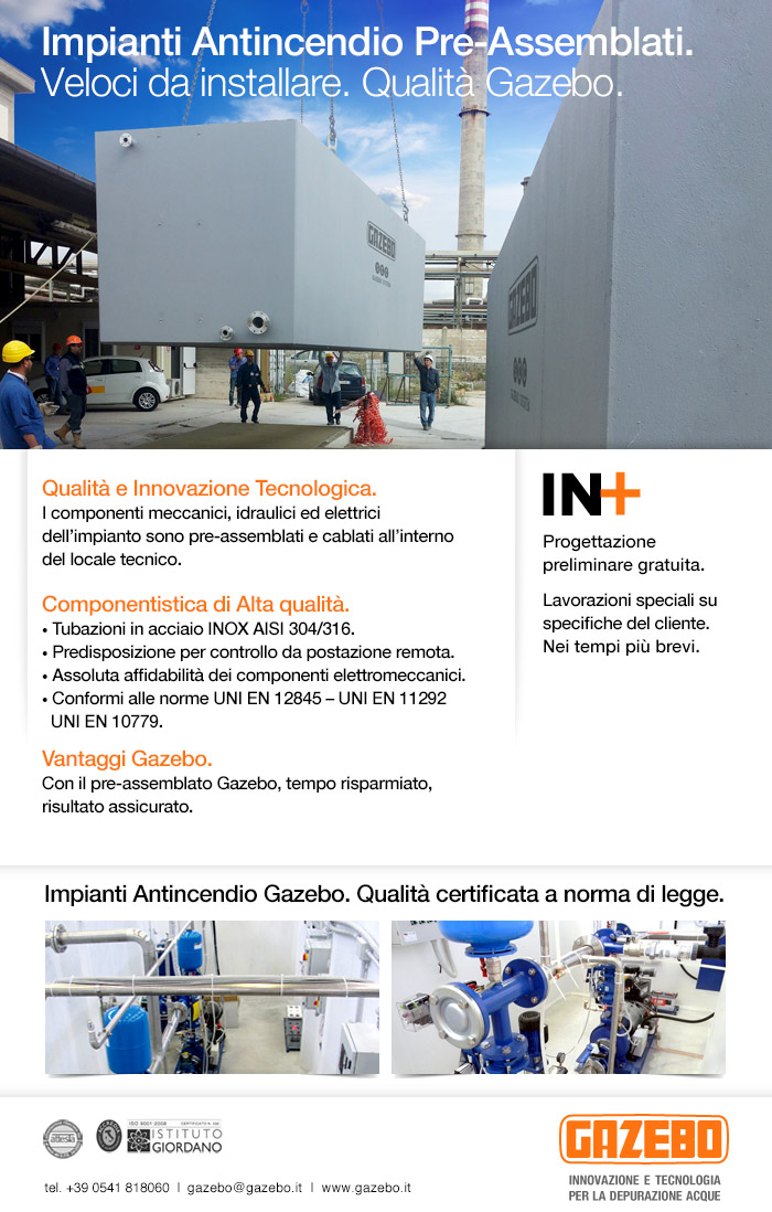 Impianti Antincendio Pre-Assemblati. Veloci da installare.