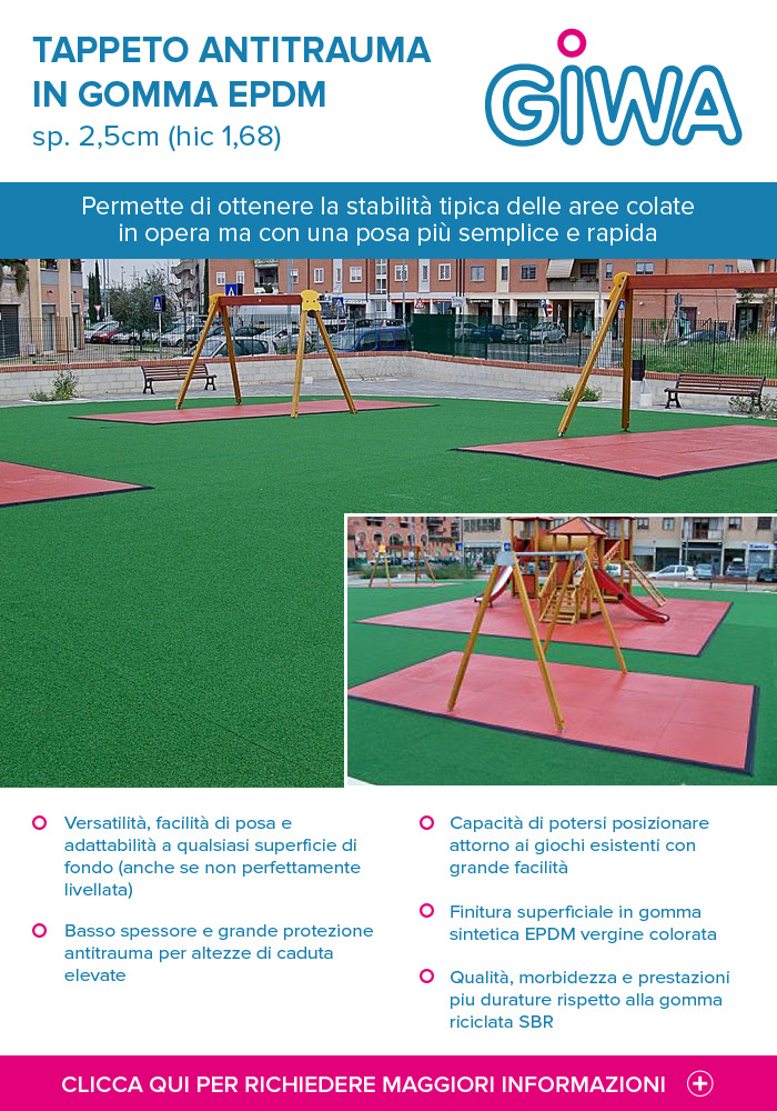 Pavimentazione antitrauma per esterno