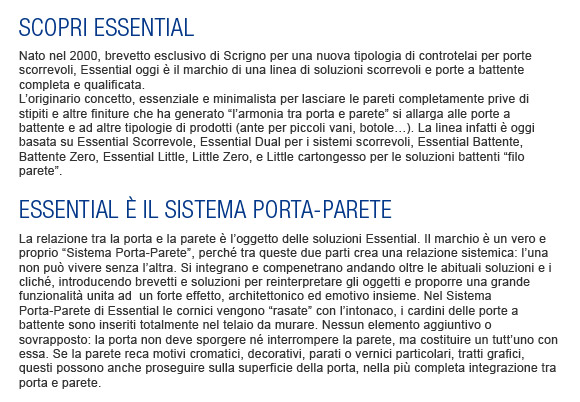 Essential - Sistema Porta-Parete