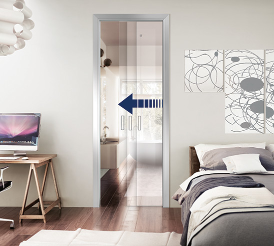 Sistema rallentamento porte scorrevoli in vetro 2 Sistema rallentamento porte scorrevoli in vetro