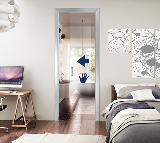 Sistema rallentamento porte scorrevoli in vetro 1 Sistema rallentamento porte scorrevoli in vetro